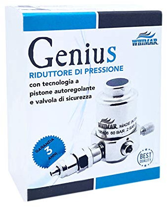 Whimar Genius MOD. V201 mit Manometern von hoher und niedriger Druck, Druckminderer für CO2 USA, 10 x 1