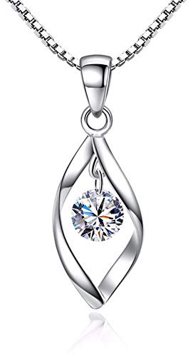 Zolkamery Schmuckset Silber 925, Twist Halskette & Ohrringe Ohrhänger Set | Sterling Haken Damen Schmuck Set Silberkette & Ohrringe Hängend mit AAAAA Zirkonia für Mädchen Frauen