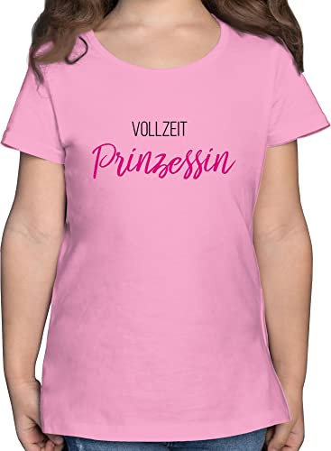 T-Shirt Mädchen - Statement Sprüche Kinder - Vollzeit Prinzessin - 128 (7/8 Jahre) - Rosa -,Kinder t. Shirt mit Spruch spruche Prinzessinen kindershirts sprücheshirt sprüchen vollzeitprinzessin