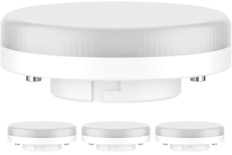 ledscom.de 4x GX53 LED Leuchtmittel, warmweiß (2700 K), 6,3 W, 541lm, 3-Stufen-Dimmer, matt
