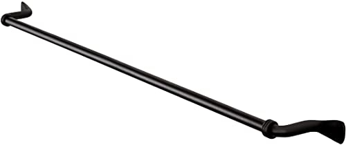 RTZEN Farmehouse Porte-Serviettes de Salle de Bain – Barre Porte-Serviettes en Fer forgé Noir Mat – Barre de Support Mural – Décoration d'intérieur en métal Fait à la Main (66 cm – Convient aux