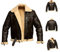 Men's RAF Aviator Bomber Jacket B3 Real Shearling Sheepskin Fur Leather Jacket Leather Winter Jacket (Large)
