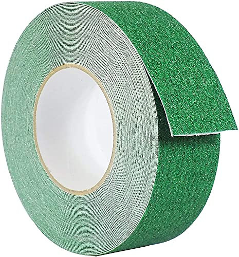 Guuzi Nastro Antiscivolo, 5cm × 20m Antiscivolo Migliore Presa, Attrito, Adesivo Abrasivo per Scale, Sicurezza, Gradino, Interno, All'aperto, Attenzione - Verde