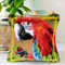 Myriad Choices DIY Latch Hook Kits Pillow Case Embroidery Carpet Set Needlework Pillow Cover Sofa Cushion Cover Craft Kits 17x17 inch (Red Parrot)