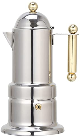 Cafetera de inducción italiana Moka de 4 tazas de cocina superior cafetera italiana de acero inoxidable (4 tazas)
