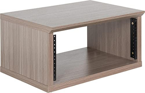Gator Frameworks Elite Furniture Series 4U Wood Desktop Studio Rack in Driftwood Grey Finish (GFW-ELITERK-4U-GRY)