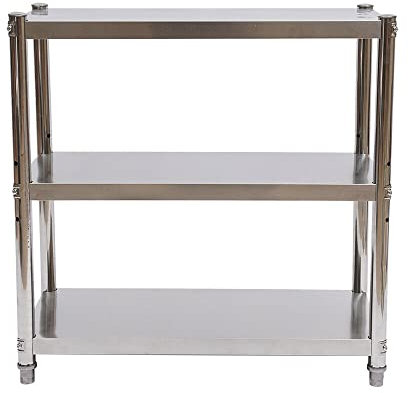 TIXBYGO Küchenregal Edelstahlregal 3 Böden 80x80x40cm Schwerlastregal Gastro Regal Gastronomie Edelstahltisch Arbeitstisch Küchentisch Zerlegetisch