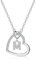 LIHELEI Damen Halskette Herz Buchstabe 925 Silber Kette Damen Personalisiere Kette, Geburtstags und Weihnachten Geschenk Für Frauen Mädchen Mama Freundin - M