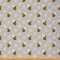 Loussiesd Niedlicher Karikatur Bienen Möbelstoff Frühlingsblumen Tierstoff Meterware Blütenblume botanischer Dekorationsstoff für Polster und Heimwerkerprojekte Outdoor Stoff 92x150cm Gelbgrau
