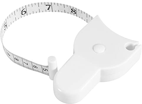 150 cm/60 Zoll Körpermaßband, Automatisches Teleskop Maßband zum Messen Ihres Körpers wie Brust, Taille, Hüfte, Unterschenkel, Oberschenkel, Arm (Weiß)