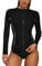 ATTRACO Womens Zip Long Sleeve Rash Vest UV Shirts UPF 50+ Surf Swim Tops