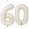 Luftballon 60. Geburtstag Beige , XXL Riesen Creme Folienballon 60 für Frauen,40Luftballon 60. Geburtstag,Zahlen 6 und 0 Folienballon für Mann Frau 60 Jahre Geburtstagsdeko Jubiläum Party Dekoration
