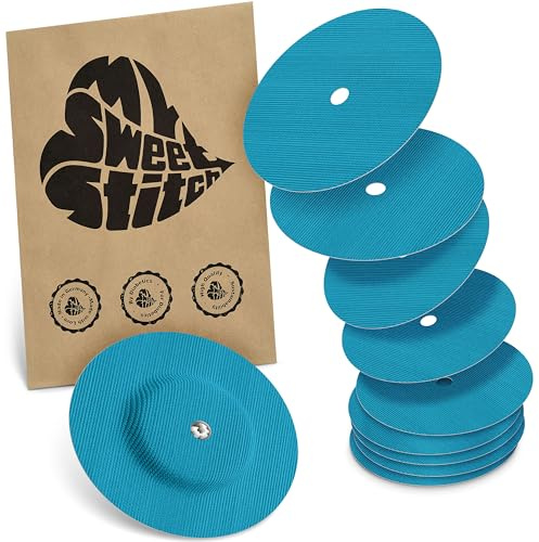 MySweetStitch - 10 x FreeStyle Libre 1 & 2 cerotti sensore, Overpatch rotondo Ø 65mm, con foro di ventilazione, cerotto impermeabile, traspirante, Petrolio