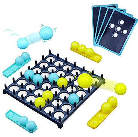 TNSLAND Bounce Off Party-Spiel (4 Gewinnt) - Jumping Ball Abprallen Für 2-4 Spieler - Desktop Bouncing Toy Für Familie Und Party