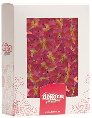 dekora - 79 Papillons Décoratifs 3D Comestibles - Décoration de Gâteau d'Anniversaire Facile à Utiliser - Papillons en Gaufrette Teintes de Rose - Taille 3-6 cm