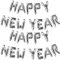com-four® 2x Folienballon Happy New Year - Silvester-Girlande aus aufblasbaren Luftballons - befüllbare Ballons zur Deko (2 Stück - Girlande/Happy New Year)
