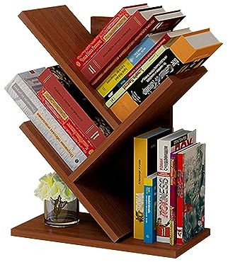 GAESHOW 3-Shelf Tree Bookshelf, Floor Standing Book Shelf, Modern Wood Book Storage Rack, Floor Standing Bookcase, Organizer Shelves for Bedroom, Living Room, Home, Office