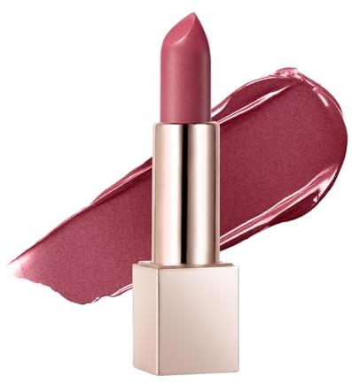 Beauty Searcher Metallisch glänzender Lippenstift Lippen-Makeup für Frauen Samtmatte Lippenstifte Feuchtigkeitsspendendes No-Stick Cup Lip Makeup wasserfester glänzender Lipgloss(Love Burgundy)