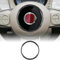 KUNGKIC In Fibra di Carbonio Auto Volante Copertura Adesivo Manubrio Centrale Anello Esterno Decorativo Interno Compatibile con FIAT 500 Abarth 595 2008-2023 Accessori Nero