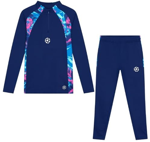 Champions League Trainingsanzug Kinder - Blau - Größe 152-12 Jahre - Saison 23/24 - Offizieles Product - Tracksuit für Fussball