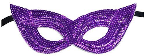 KAREN66 Pailletten Venezianische Maske Damen Herren Maskenball Maske Augenmaske Sexy Maske Glitzer Masquerade Mask Women für Karneval Party Kostüm Ball (Lila)