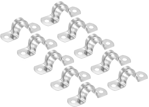 PATIKIL 30mm Rigid Pipe Strap Clamp, 10 Pcs 304 Stainless Steel U-Shape Tube Clip Pipe Fasten Holder, Silver