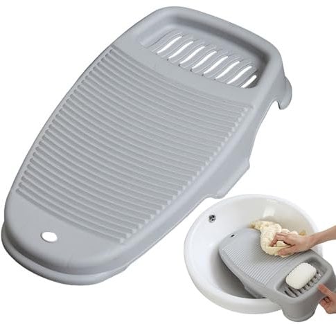 Wedhapy ASSE per Lavare La Biancheria in Plastica ASSE per Lavare Le Mani Antiscivolo per Vestiti Lavatrice con Portasapone per Strumento per Il Lavaggio delle Mani della Lavanderia