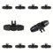 Lot de 10 raccords d'irrigation de 1,6 cm avec connecteurs réduits à 4 voies pour réducteur en T barbelé de 6,35 mm (DI x 0,109-1,2 cm OD) à 6,35 mm (noir)