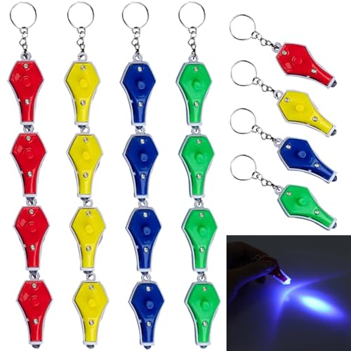 POCKETMAN Llavero LED linterna con luz UV pequeña linterna mini llavero luz de bolsillo al aire libre bolsa de senderismo cerradura llavero luz 20 unidades