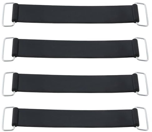LT Easiyl 4Pcs Battery Strap Rubber Holder Belt Battery Tie Down Battery Rubber Bandage Replacement Parts Compatible with Honda Suzuki and Other Motorcycle(Black)