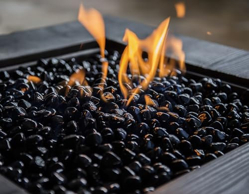Chilli Cosmos Fire Glass Diamond 2.5 cm Feuerstelle Glasfelsen für Propan oder Gas Feuerstelle 4,5 kg Onyx Schwarz