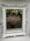 Pintici Bilderrahmen mit SCHUTZGLAS Barock Hängerahmen Barockrahmen 57 x 47 cm Shabby,Jugendstil Antik Spiegelrahmen (Weiß-Silber+Schutzglas)