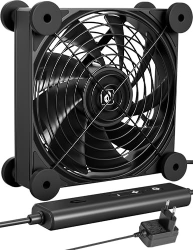 upHere gaming Ventilateur PC 120mm,120 x 25mm Ventilateur PC 220V Ultra Silencieux,AC Ventilateur 12V Double Roller Ball,avec Contrôleur de Vitesse,Cinq Réglable,pour PC/Playstation/TV Box,U3DC1