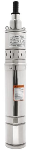 HINOPY - Tiefbrunnenpumpe, 550W 230V Edelstahl Tauchbrunnenpumpe Max Durchfluss 1200 l/h Förderhöhe 100m Unterwasserpumpe für industrielle Gartenlandwirtschaft Bewässerung