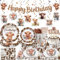 194pcs Brown Cow Birthday Decorations Include Brown Cow Plates and Napkins Set, Banner, Hanging, Tablecloth, Balloon, Cake Topper, for Western Farm Animals Kids Birthday Baby Shower, Serves 25