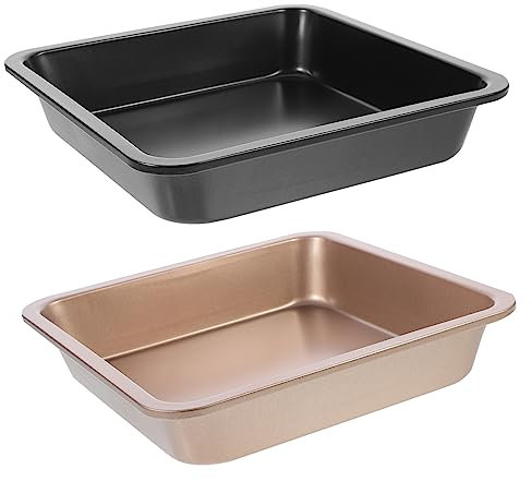 CRILSTYLEO 2St quadratische Kuchenform Toastpfanne backen Airfryer-Ofen Brotform backen Kuchenbackblech kitchen helper kitchenaide oven Backplatte Lebensmittelbehälter Kohlenstoffstahl Black