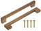 sourcing map 4Pcs Wood Drawer Pulls, 8 Inch Hole Center Square Wooden Drawer Pulls Cabinet Handles with Screws for Kitchen Dresser Wardrobes Door Cupboard, Dark Walnut