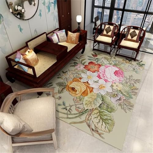 RUGMRZ Deko Jugendzimmer Küchenmöbel Rechteckiger Grüner Teppich Für Flur, Schlafzimmer Und Arbeitszimmer, Anti-Rutsch-Teppich Stuhl-Kissen 80X130Cm 2Ft 7.5''X4Ft 3.2''