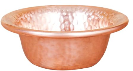 Cabilock Round Buddhist Offering Water Bowl 3 Inch Portable Copper Container for Temple Use Home Decor and Snack Storage