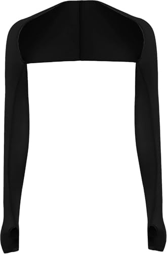 LSYZHX Cooling Shawl Arm Sleeves, UV Sun Protection Shawl Arm Cover for Women Men, Sports Golf Outdoor Riding Driving (Black)