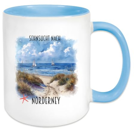 Urlaubstasse Sehnsucht nach Norderney, Deutschland, Küste, Nordsee | Norderney Geschenkidee