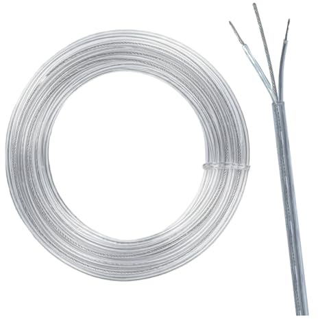 Transparentes 2 adriges Elektrokabel mit Stahlkern, transparentes Lampenkabel für DIY Beleuchtung, 0, 75 mm², 2 adriges Kabel zum Aufhängen von Dekorationen, m
