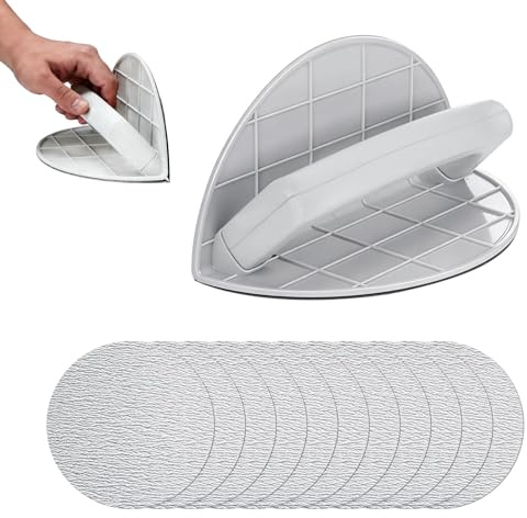 PEEXTBB Eckenschleifer Trockenbau, Multifunctional Semi Circular Angle Sanding Sandpaper Tool mit 10 Schleifpapieren, Self Adhesive Handheld Detail Sanders Kit, für Reinigen(180er Körnung)