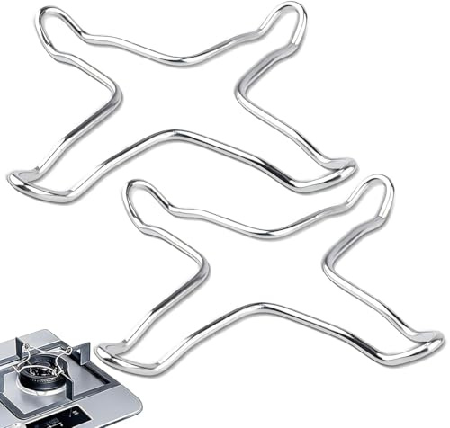DOVBAN 2 Pezzi Riduttore Fornello Gas,Riduttores Per Fornelli In Acciaio Inox Universale Supporto Per Piano Cottura a Gass Griglia Di Riduzione,Riduttore Gas Fornelli