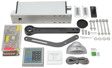 Mreryyse Automatic Door Opener and Closer, 25W Heavy Duty Electric Handicap Swing Door Operator, 9 Speeds Swing Gate Opener with 2 Remote Controls, Push Button, Access Controller & Sensor