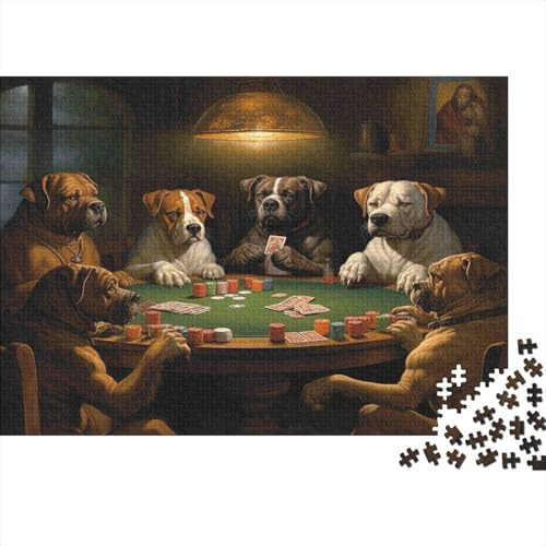 Hunde beim Pokerspiel 1000 Teile Puzzle Papier für Erwachsene Kartenspiel Puzzle für Familie Entspannung 70x50cm/1000pcs