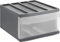 Rotho Systemix Schubladenbox 1 Schub, Kunststoff (PP) BPA-frei, anthrazit/transparent, L (39.5 x 34.0 x 20.3 cm)