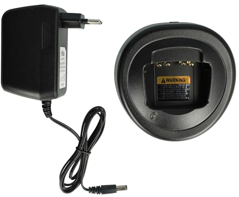 vhbw Ladegerät kompatibel mit Motorola GP380, GP540, GP340, GP360, GP339, GP338, GP330, GP580, GP640 Funkgerät - Ladestation + Netzteil