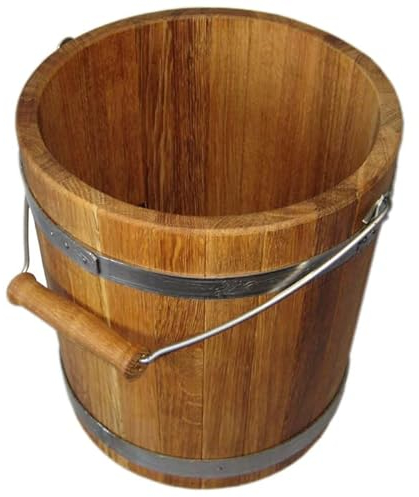 Eicheneimer 10L Holzeimer Garten Deko Blumentopf Geschenk Holz rustikal