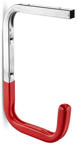 OrgaTech 5 x rot gummierter Wandhaken 255 x 150 mm Deckenhaken mit 30 Kg Tragkraft Regalträger Gerätehalter